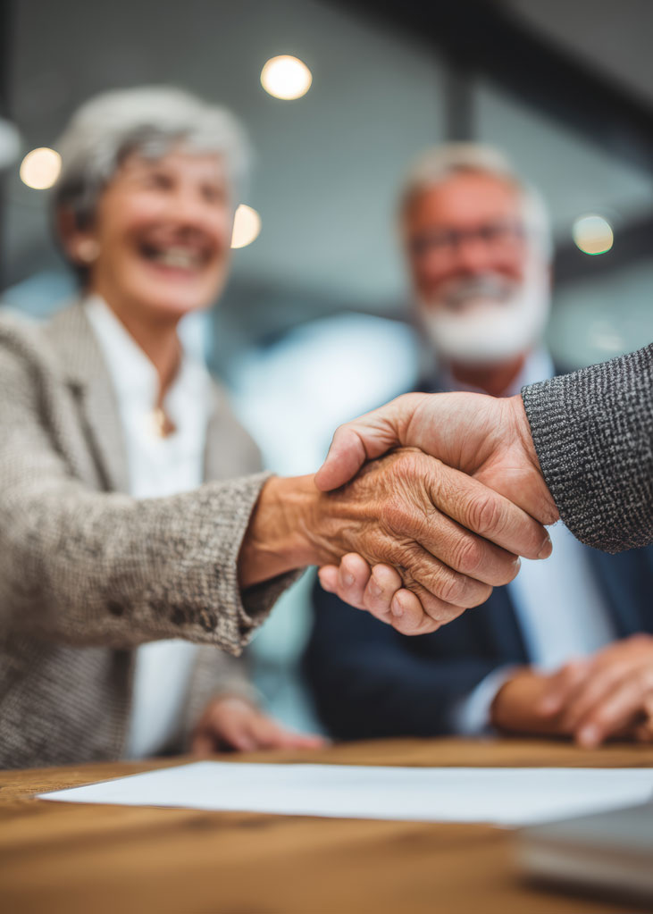 older couple shaking hands medicareprecision.com